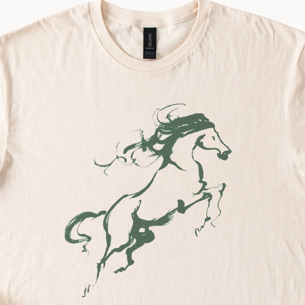 Wild Horse Mid-Leap with Flowing Mane Boho Tee